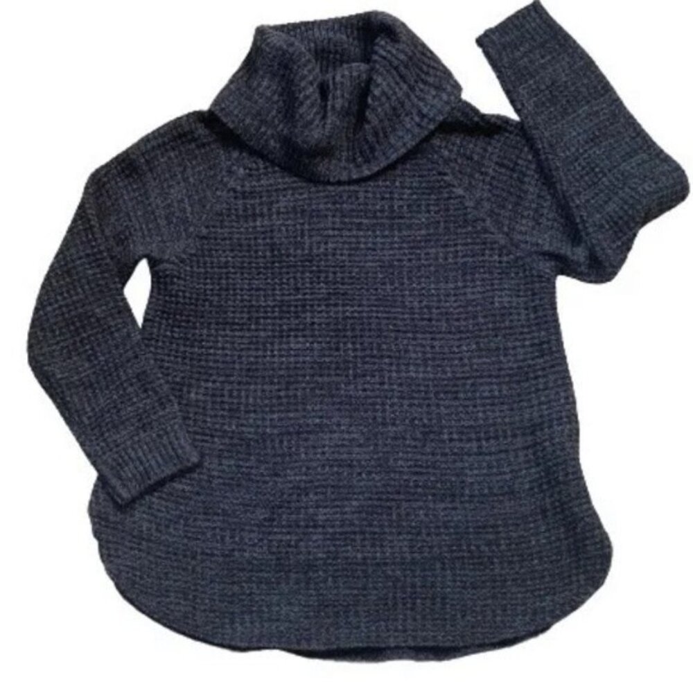 NWT Womens Juniors Its Our Time Cowl Neck Sweater Black Gray Small